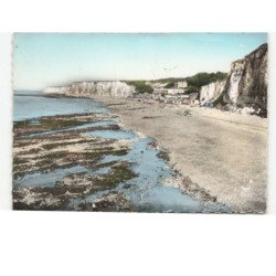 VEULES-les-ROSES: les falaises et la plage vue aérienne 10x15 - très bon état