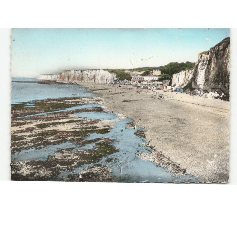 VEULES-les-ROSES: les falaises et la plage vue aérienne 10x15 - très bon état