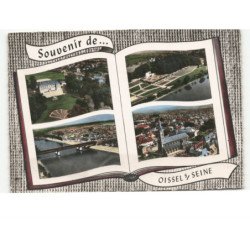 OISSEL-sur-SEINE: souvenir, la mairie le parc municipal le pont et vue générale vue aérienne 10x15 - très bon état
