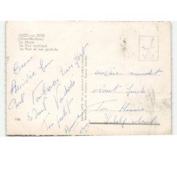 OISSEL-sur-SEINE: souvenir, la mairie le parc municipal le pont et vue générale vue aérienne 10x15 - très bon état