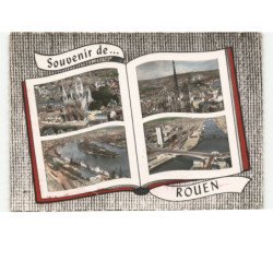 ROUEN: souvenir 4 vues vue aérienne 10x15 - très bon état