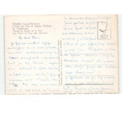 ROUEN: souvenir 4 vues vue aérienne 10x15 - très bon état