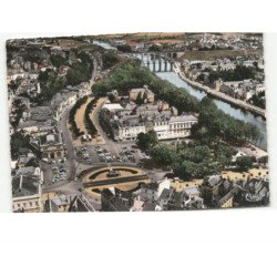 LAVAL: place de la mairie vue aérienne 10x15 - très bon état