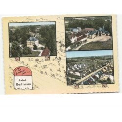 SAINT-BERTHEVIN: en poassant par..., le château, la route nationale vue aérienne 10x15 - très bon état