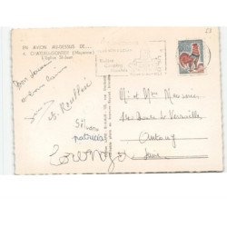 CHATEAU-GONTIER: l'église saint-jean vue aérienne 10x15 - très bon état