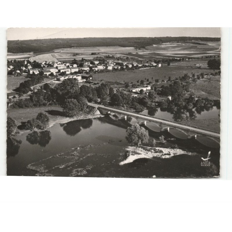 BRAS-sur-MEUSE: vue générale et le pont sur la meuse vue aérienne 10x15 - très bon état