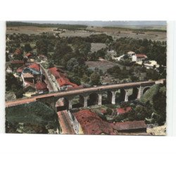 GONDRECOURT-le-CHATEAU: le viaduc et la rue de l'armée patton vue aérienne 10x15 - très bon état
