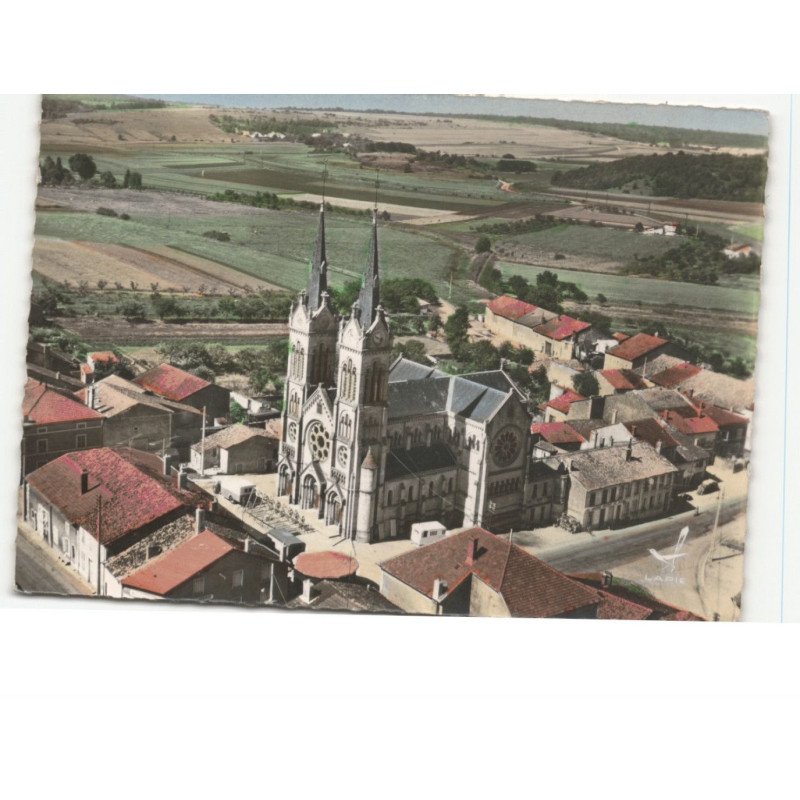 EUVILLE: l'église vue aérienne 10x15 - très bon état