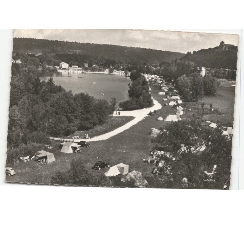 DUN-sur-MEUSE: lac vert terrain de camping vue aérienne 10x15 - très bon état