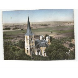 MONT-de-SASSEY: l'église du moyen-âge classée monument historique vue aérienne 10x15 - très bon état