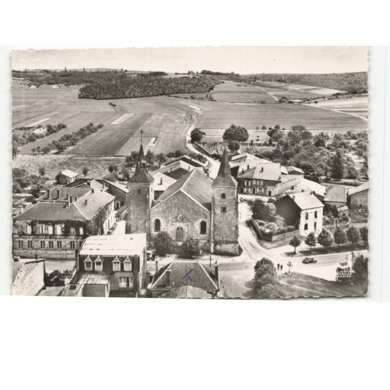 SIVRY-sur-MEUSE: l'église vue aérienne 10x15 - très bon état