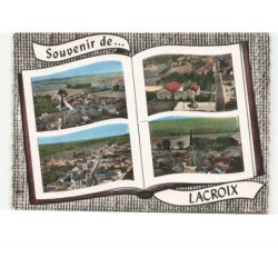 LACROIX: souvenir de... 4 vues église route nationale rue principale vue générale vue aérienne 10x15 - très bon état