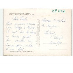 CLERMONT-sur-ARGONNE: église place de l'hôtel de ville vue aérienne 10x15 - très bon état