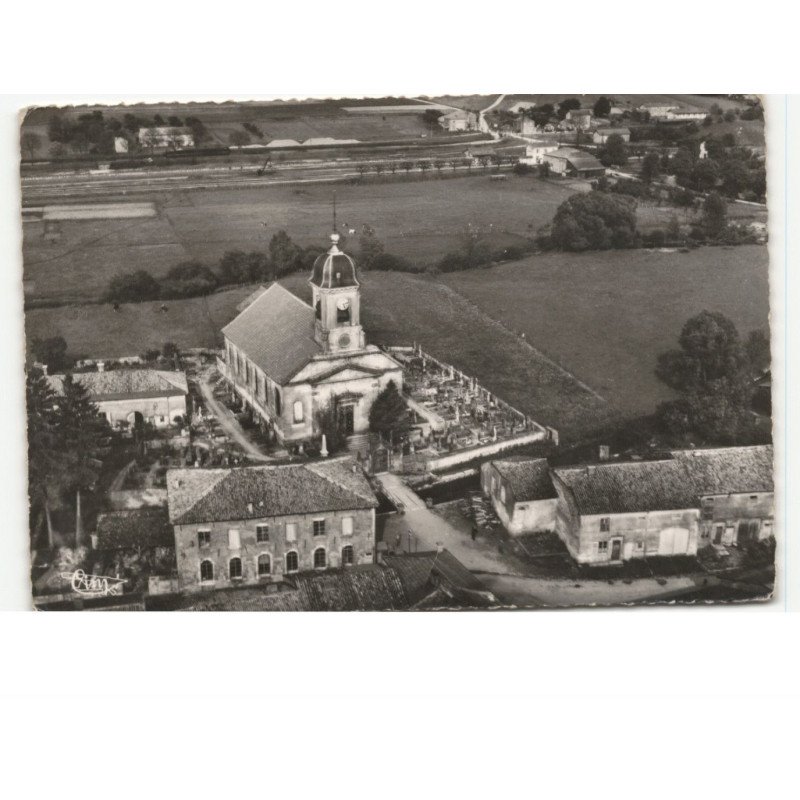 DEMANGE-aux-EAUX: l'église vue aérienne 10x15 - très bon état