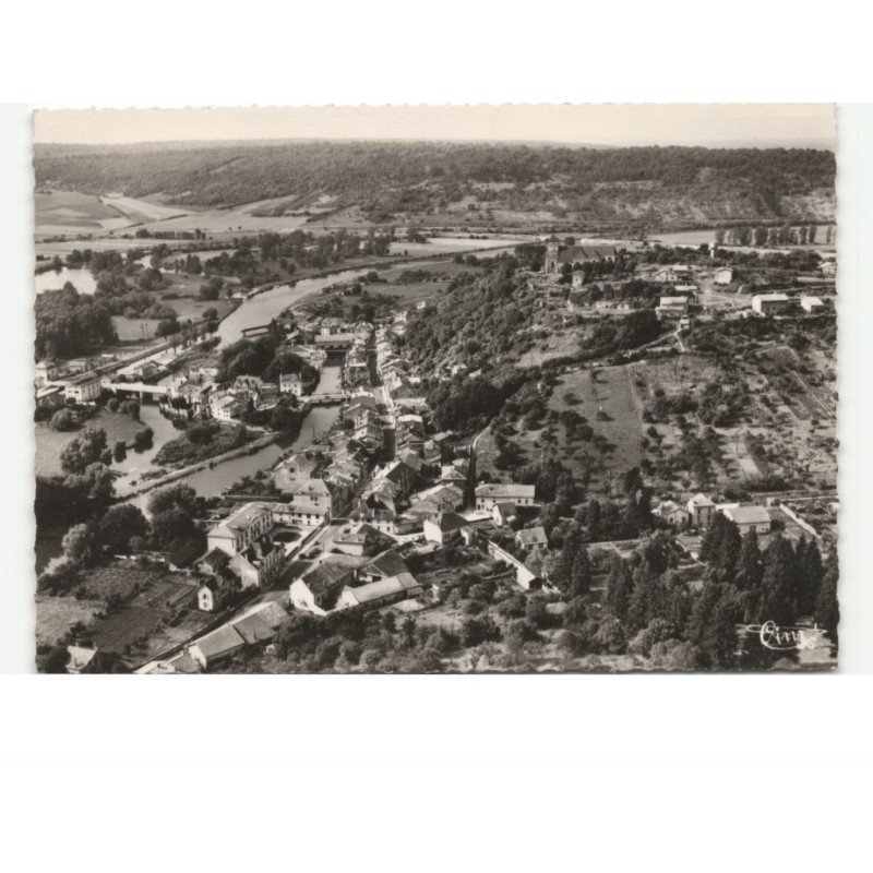 DUN-sur-MEUSE: les ponts et notre-dame de bonne garde vue aérienne 10x15 - très bon état