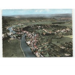 DUN-sur-MEUSE: vue panoramique, le cours de la meuse vue aérienne 10x15 - très bon état