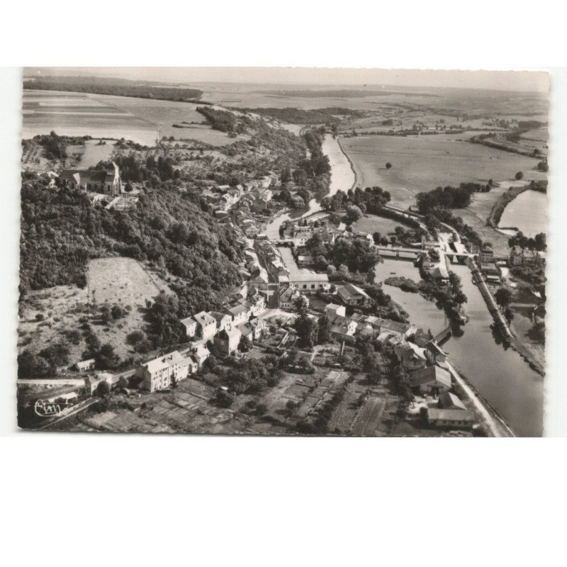 DUN-sur-MEUSE: le canal et la ville vue aérienne 10x15 - très bon état