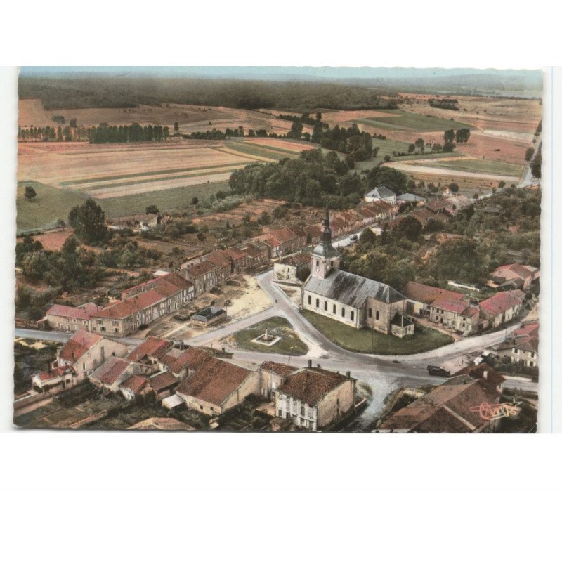 LANEUVILLE-sur-MEUSE: l'église et le monument vue aérienne 10x15 - très bon état