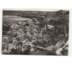LONGEVILLE-en-BARROIS: la localité l'ornain et le pont sur l'ornain vue aérienne 10x15 - très bon état