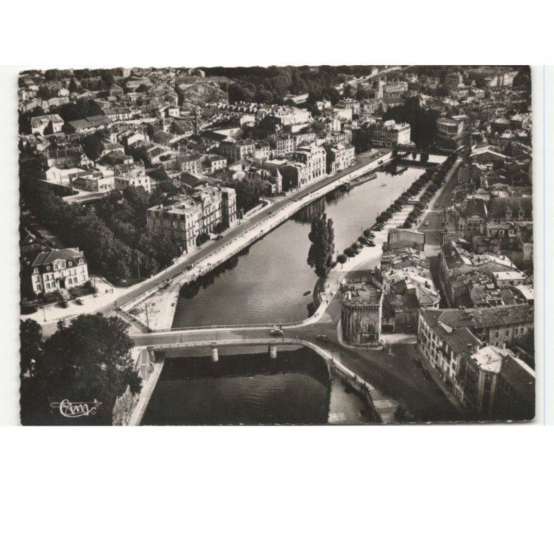 VERDUN: la meuse et les quais vue aérienne 10x15 - très bon état