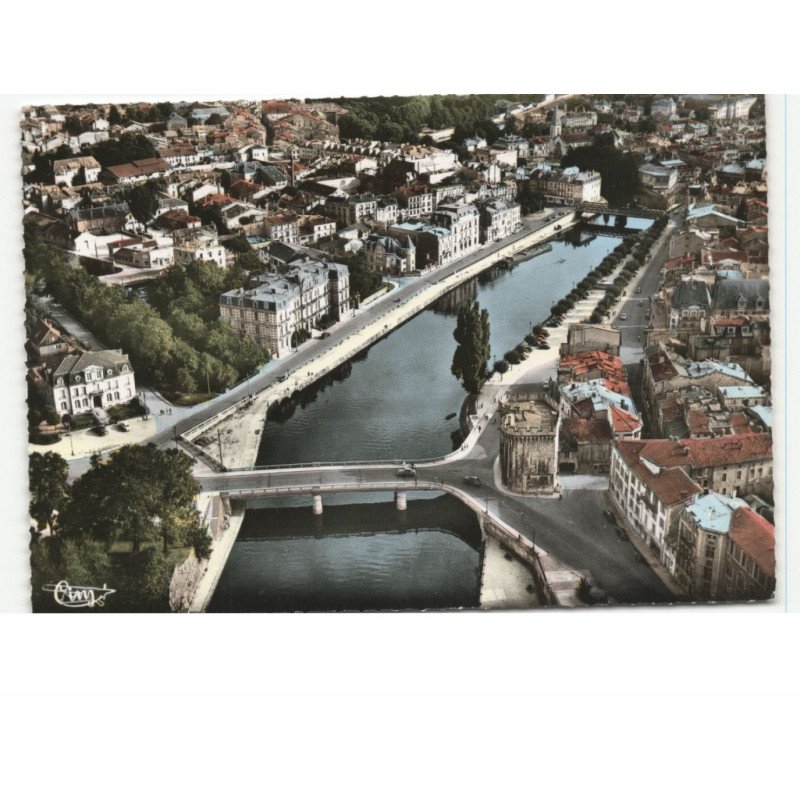 VERDUN: la meuse et les quais vue aérienne 10x15 - très bon état