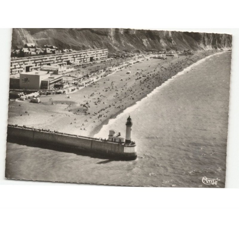 LE TREPORT: la jetée la plage le casino vue aérienne 10x15 - très bon état