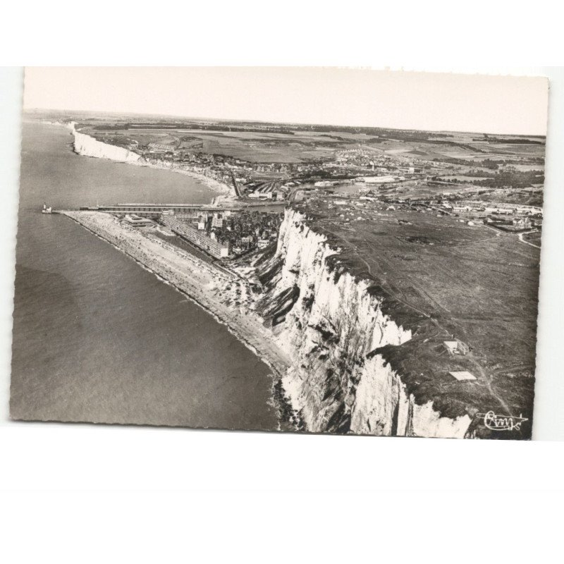 LE TREPORT: vue générale des côtes et du port vue aérienne 10x15 - très bon état