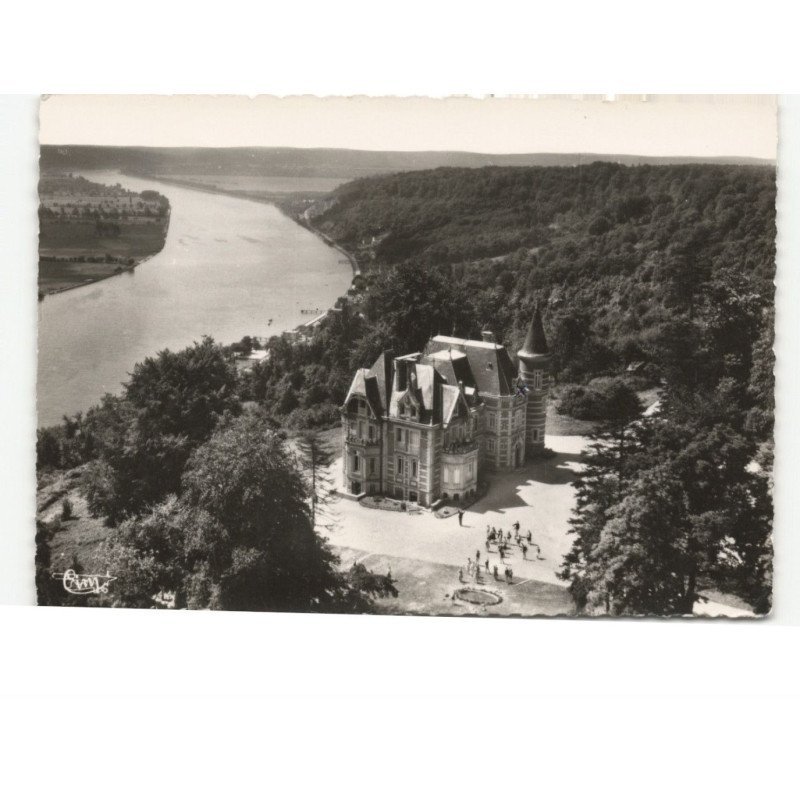 VILLEQUIER: le château de la guerche et la vallée de la seine vue aérienne 10x15 - très bon état