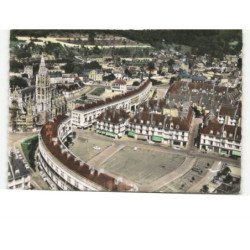 CAUDEBEC-en-CAUX: place d'armes et centre ville vue aérienne 10x15 - très bon état