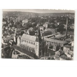 CAUDEBEC-les-ELBEUF: l'église et vue générale vue aérienne 10x15 - très bon état
