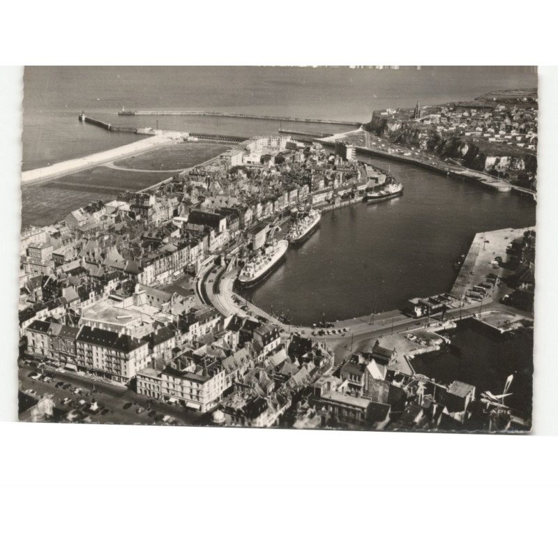 DIEPPE: l'avant port vue aérienne 10x15 - très bon état
