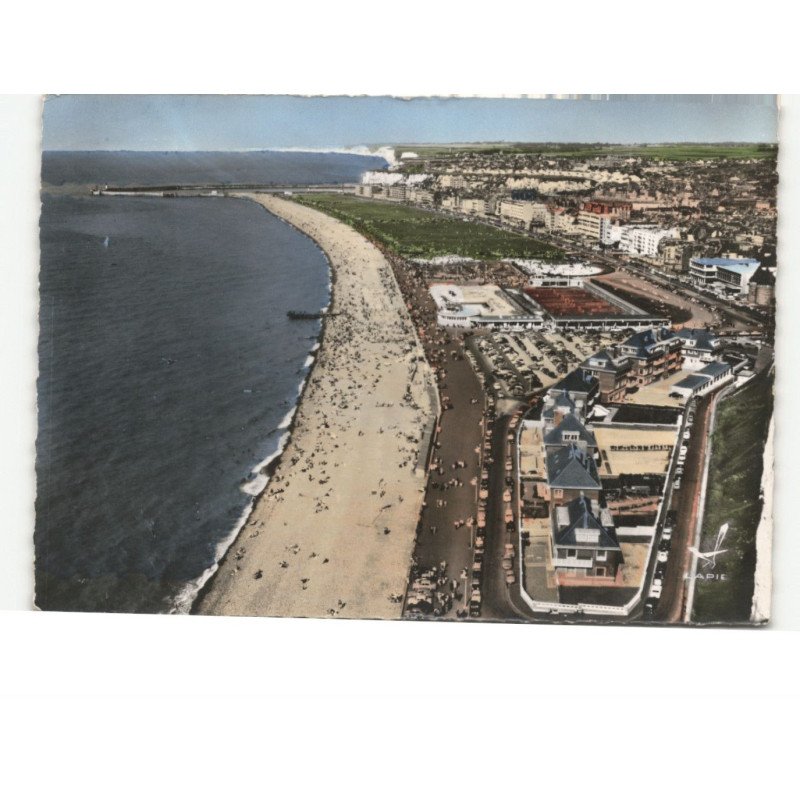 DIEPPE: vue générale de la plage vue aérienne 10x15 - très bon état