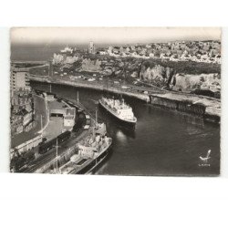 DIEPPE: le chenal et vue sur l'église notre-dame de bon-secours vue aérienne 10x15 - très bon état