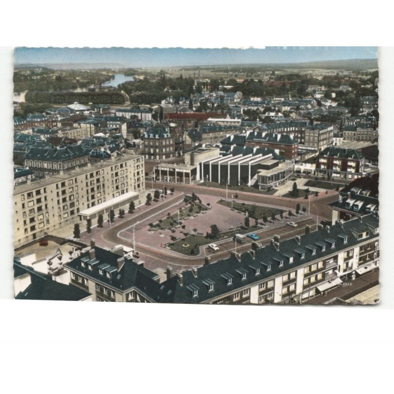 ELBEUF: le théâtre et vue générale vue aérienne 10x15 - très bon état
