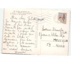 ELBEUF: le théâtre et vue générale vue aérienne 10x15 - très bon état