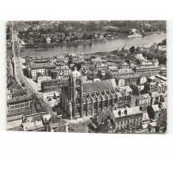 ELBEUF: l'église saint-jean, la rue et le pont guynemer vue aérienne 10x15 - très bon état
