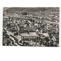 FECAMP: église de la trinité et vue d'ensemble vue aérienne 10x15 - très bon état