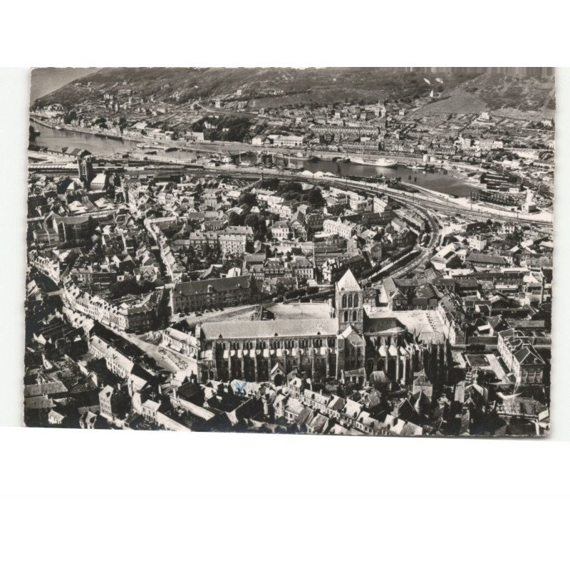 FECAMP: église de la trinité et vue d'ensemble vue aérienne 10x15 - très bon état