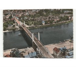 ELBEUF: le pont guynemer et vue vers saint-aubin-les-elbeuf vue aérienne 10x15 - très bon état