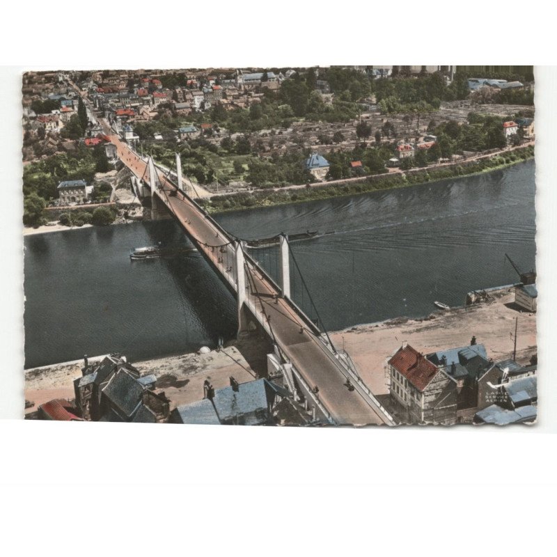 ELBEUF: le pont guynemer et vue vers saint-aubin-les-elbeuf vue aérienne 10x15 - très bon état