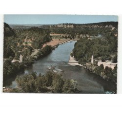 FLOIRAC: pont suspendu sur la dordogne vue aérienne 10x15 - très bon état