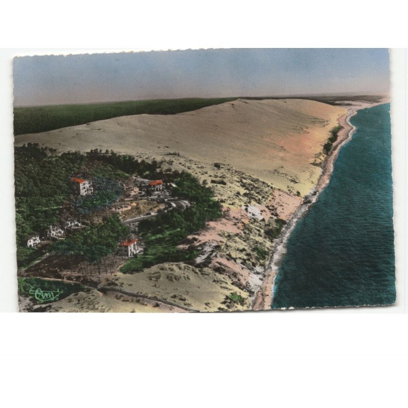 GIRONDE: la grande dune du pyla, la plus haute d'europe vue aérienne 10x15 - très bon état