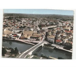 LIBOURNE: vue générale de la ville vue aérienne 10x15 - très bon état