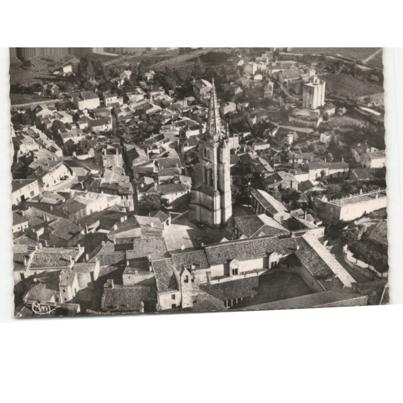 SAINT-EMILION: quartier de l'église vue aérienne 10x15 - très bon état
