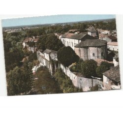 SAINT-MACAIRE: église romane 1027 et les remparts vue aérienne 10x15 - très bon état