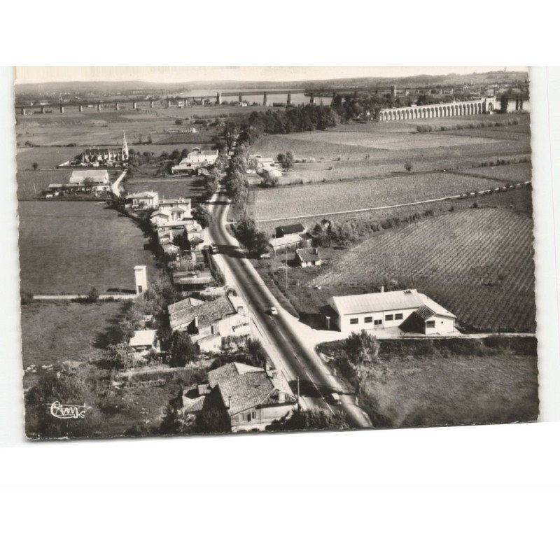SAINT-VINCENT-de-PAUL: route de bordeaux-paris, pont routier et pont de chemin de fer vue aérienne 10x15 - très bon état