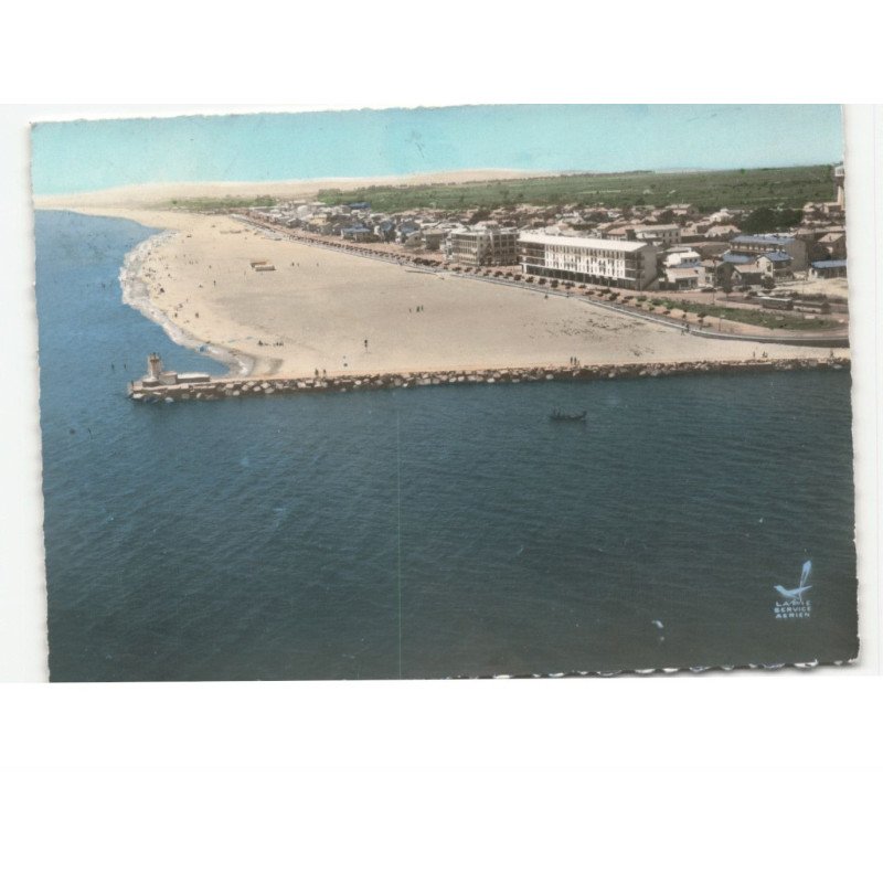 VALRAS-PLAGE: embouchure de l'orb et la plage vue aérienne 10x15 - très bon état