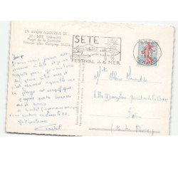 SETE: plage de la corniche, premier plan camping saint-clair vue aérienne 10x15 - très bon état