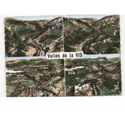 VALLEE-de-la-VIS: pont de saint-laurent gornies l'escourtet le clos vue aérienne 10x15 - très bon état