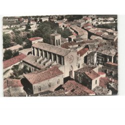 POUSSAN: l'église vue aérienne 10x15 - très bon état